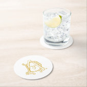 AD oder DA Monogramm Untersetzer antike, in Gold V (Vor Ort)