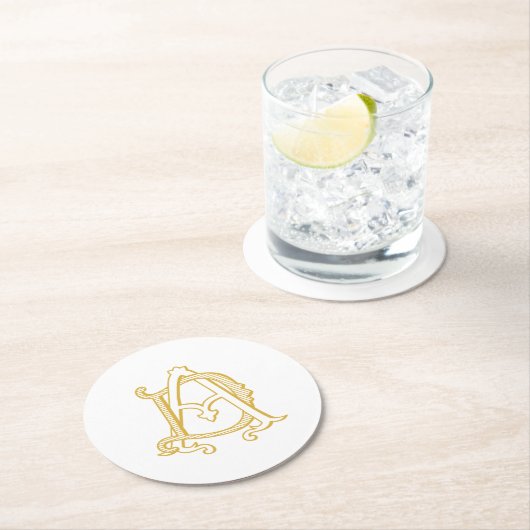 AD oder DA Monogramm Untersetzer antike, in Gold V (Vor Ort)