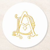 AD oder DA Monogramm Untersetzer antike, in Gold V (Vorderseite)