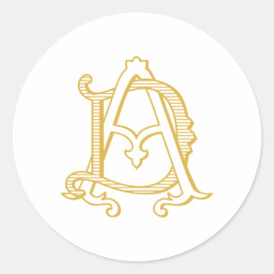AD- oder DA-Monogramm vintage-antik Aufkleber in G