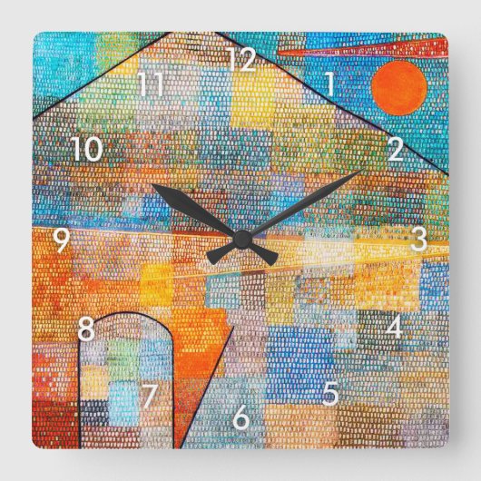 Ad Parnassum, Paul Klee Quadratische Wanduhr (Vorderseite)