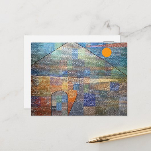 Ad Parnassum von Paul Klee, Abstrakte Kunst Postkarte (Vorderseite/Rückseite Beispiel)