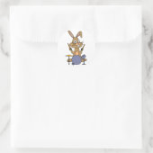 AD - Phantastische Bunny Rabbit Playing Drums Runder Aufkleber (Tasche)