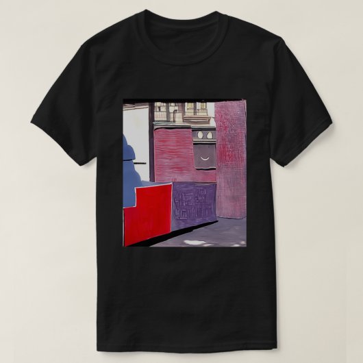 Ad Reinhardt AI Red Lila City Day Abstrakt Art G T-Shirt (Design vorne)