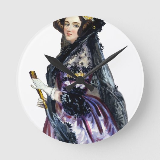 ada Countess of lovelace Runde Wanduhr (Vorderseite)