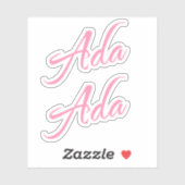 Ada Decorative Name in Pink x2 Aufkleber (Blatt)