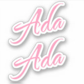 Ada Decorative Name in Pink x2 Aufkleber (Vorderseite)