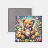 ADA ~ Frohe Ostern ~ Teddy Chicks Bunnies ~ Magnet (Vorderseite/Rückseite)