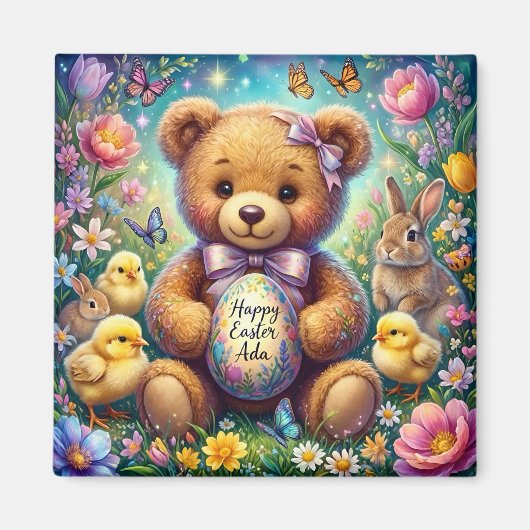 ADA ~ Happy Easter ~ Teddy Chicks Bunnies ~  Magnet (Vorne)