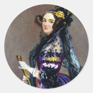 Ada King Countess of Lovelace von Alfred Chalon Runder Aufkleber