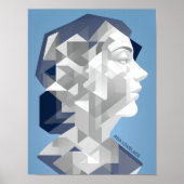 Ada Lovelace Abstrakt Portrait - Analytischer Moto Poster (Vorne)