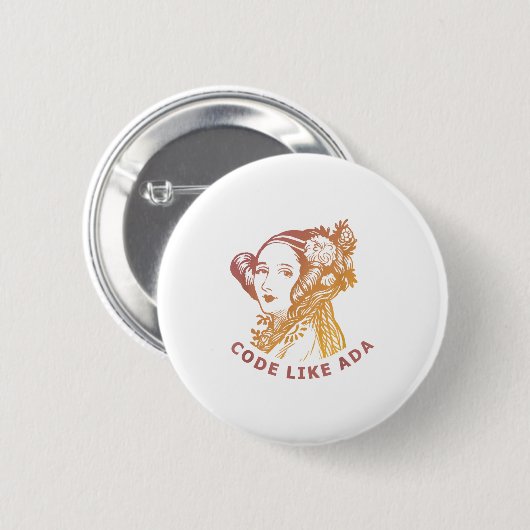 Ada Lovelace Dawn Gradient Code Like Ada Button (Vorne & Hinten)