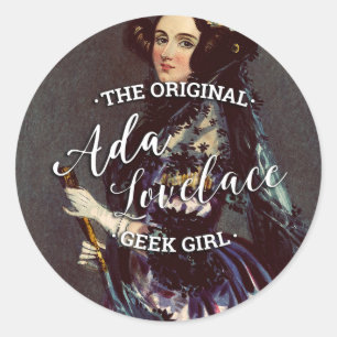Ada Lovelace - Die originelle Griechen-Girl Runder Aufkleber