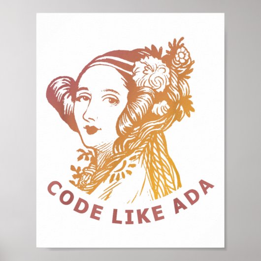 Ada Lovelace Morgengradient Code wie Ada Poster (Vorne)