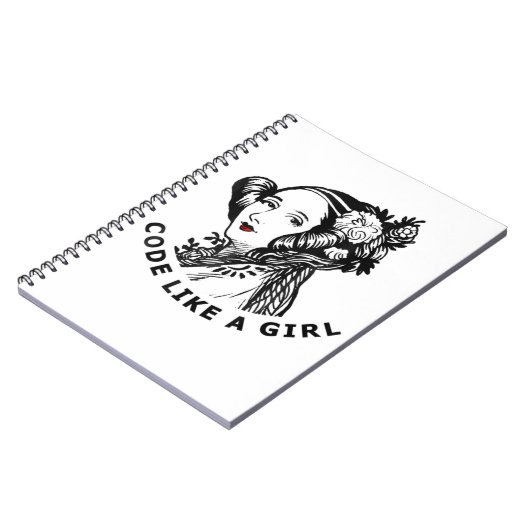 Ada Lovelace T - Shirt Code wie ein Mädchen Notizblock (Linke Seite)