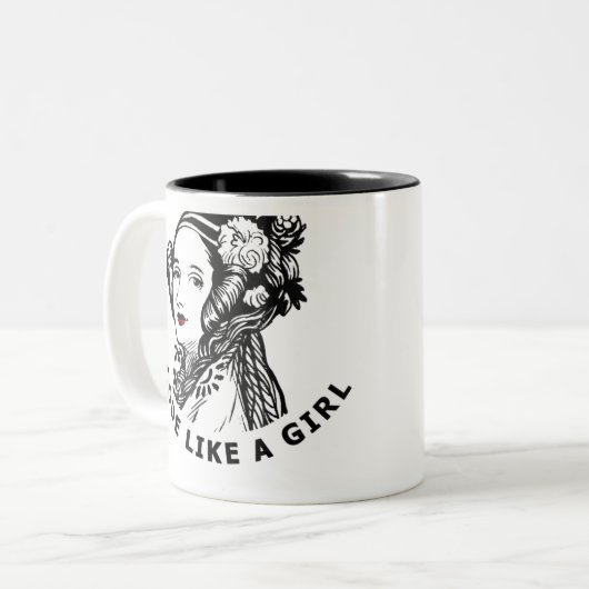 Ada Lovelace T - Shirt Code wie ein Mädchen Zweifarbige Tasse (Vorderseite Links)