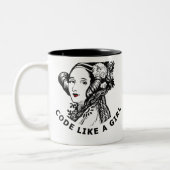 Ada Lovelace T - Shirt Code wie ein Mädchen Zweifarbige Tasse (Links)