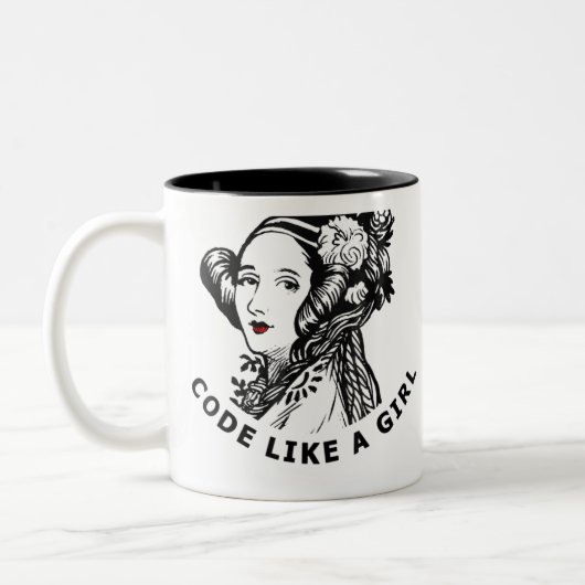 Ada Lovelace T - Shirt Code wie ein Mädchen Zweifarbige Tasse (Links)