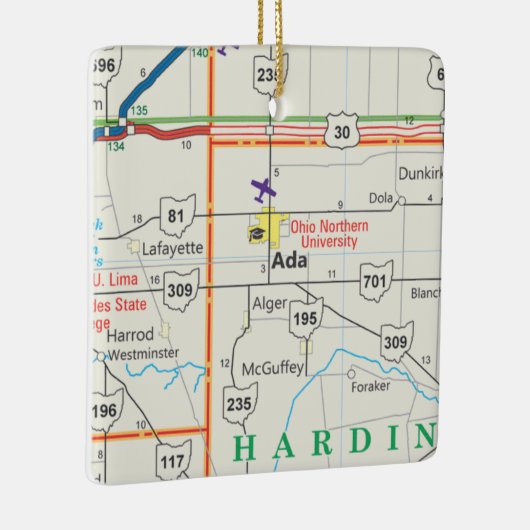 Ada Ohio Map Keramikornament (Rechts)