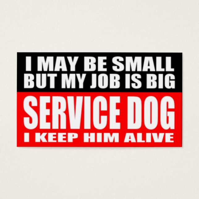 ADA Service Dog Information Cards (Vorderseite)