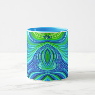 ADA ~ Zany 3D-Fraktal ~ Blau Grüne Tasse 