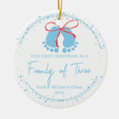 Adable Blue Footprints Family Pattern Keramik Ornament (Vorne)