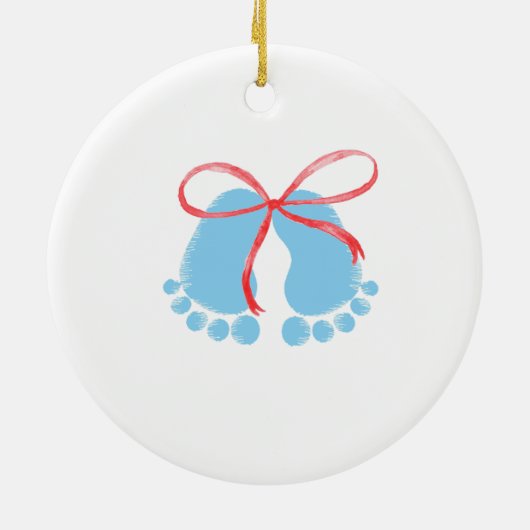 Adable Blue Footprints Family Pattern Keramik Ornament (Hinten)