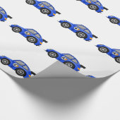 Adable Blue Rennwagen - Wählen Sie die Hintergrund Geschenkpapier (Ecke)