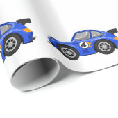 Adable Blue Rennwagen - Wählen Sie die Hintergrund Geschenkpapier (Rolleneckpunkt)