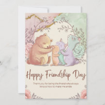 Adable Friendship Day Card - Niedliche Aquarellbah