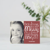 Adable Message Christmas Foto Card Postkarte (Stehend Vorderseite)