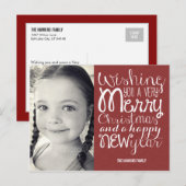 Adable Message Christmas Foto Card Postkarte (Vorne/Hinten)