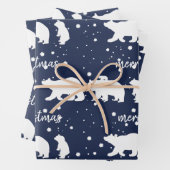 Adable Polar Bären Familie Weihnachten Blau Geschenkpapier Set (Beispiel)