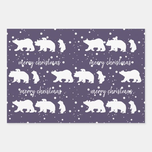 Adable Polar Bären Familie Weihnachten Geschenkpapier Set (Vorderseite 2)