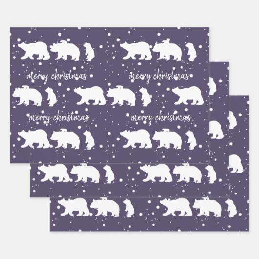 Adable Polar Bären Familie Weihnachten Geschenkpapier Set (Set)