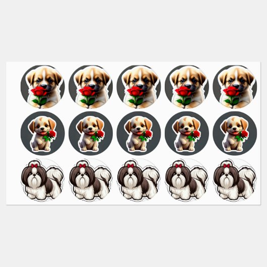 Adable Puppy Stickers Collection Etiketten (Blatt)