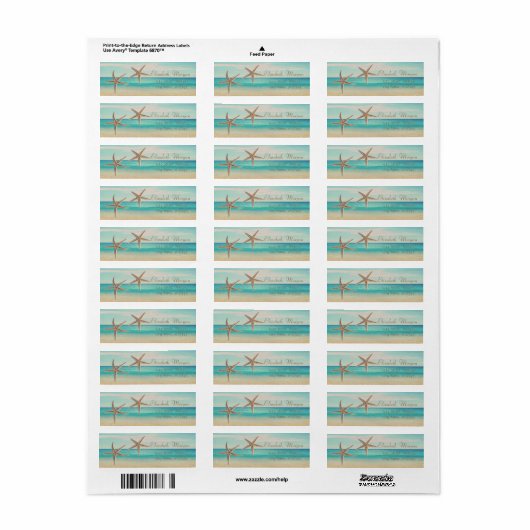 Adable Starfish ,Strand, Rücksendeadresse (Vorne)