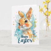 Adable Watercolor Bunny Ostercard Karte (Gelbe Blume)