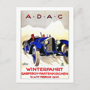 ADAC Deutsche Autorennen ~ Vintage Automobil Anzei Postkarte