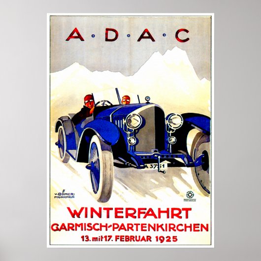 ADAC German Auto Race ~ Vintag Automobile Ad Poster (Vorne)