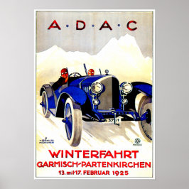 ADAC German Auto Race ~ Vintag Automobile Ad Poster