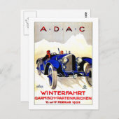 ADAC German Auto Race ~ Vintag Automobile Ad Postkarte (Vorne/Hinten)