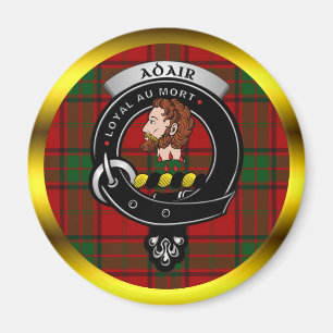 Adair Clan Abzeichen & Tartan Magnet