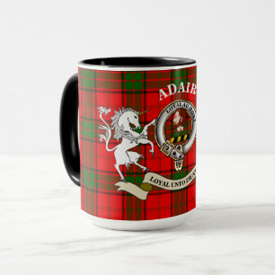 Adair-Clan-Abzeichen & Tartan mit Einhorn Tasse