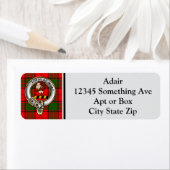 Adair Clan Abzeichen & Tartan Personalisiert (Insitu)