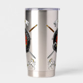 Adair Clan Abzeichen Tartan & Schwerter Thermobecher (Links)