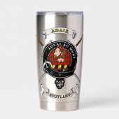 Adair Clan Abzeichen Tartan & Schwerter Thermobecher (Vorderseite)