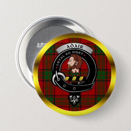 Adair Clan Abzeichen & Tartan Tasten Button (Vorne & Hinten)