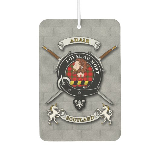 Adair-Clan-Abzeichen und Schwerter Autolufterfrischer (Vorderseite)