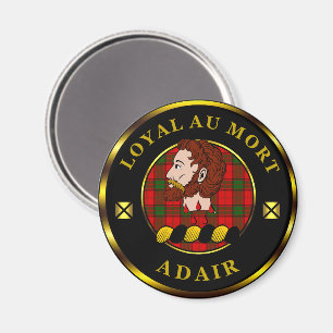 Adair-Clan-Abzeichen und Tartan Magnet